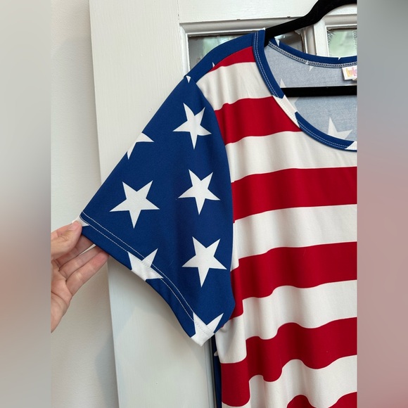 LuLaRoe Stars & Stripes Jessie Dress American Patriotic USA Plus Size 3X NWOT - Picture 2 of 8